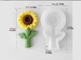 Molde silicona girasol con hojas